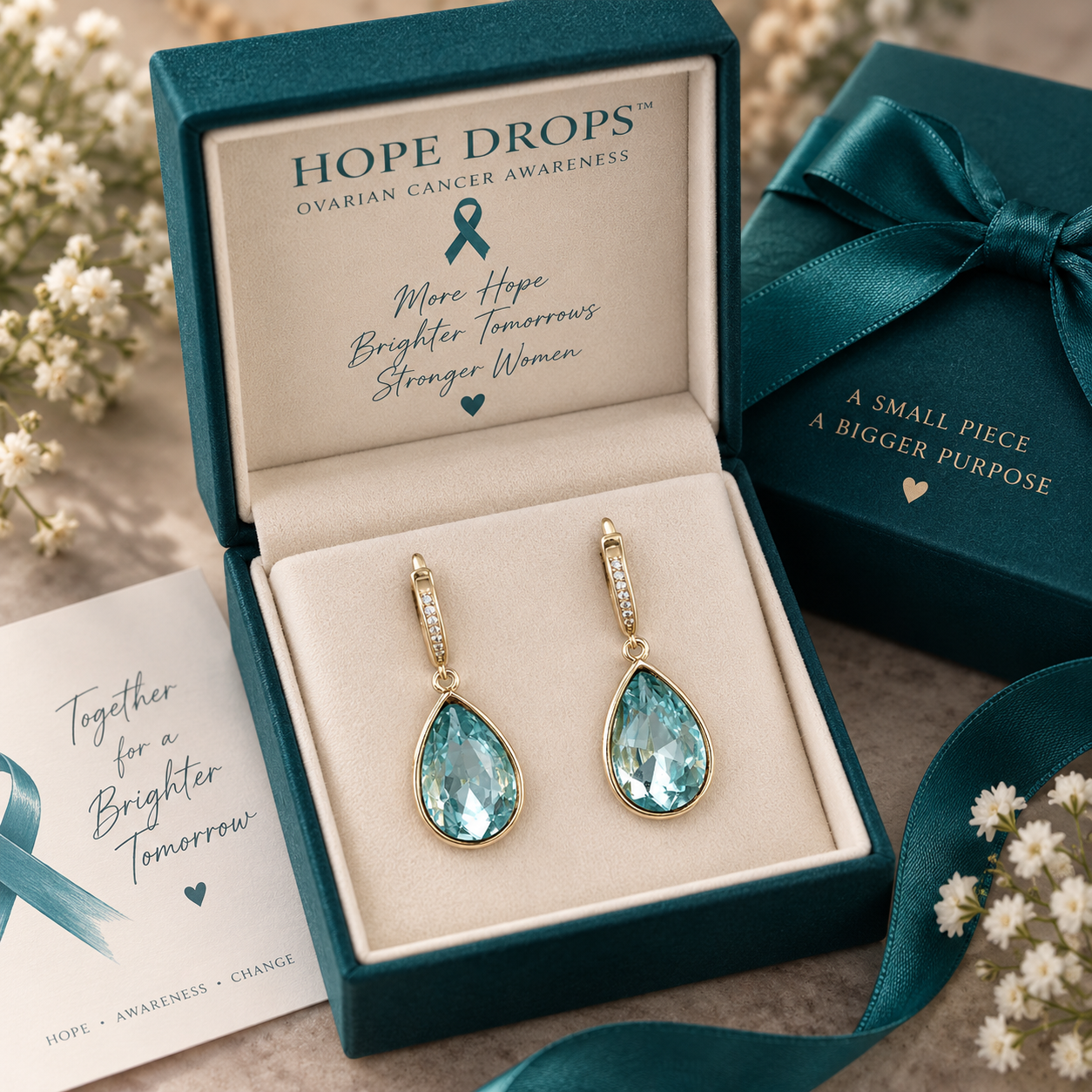 Hope Drops™ – Ovarian Cancer Awareness Earrings