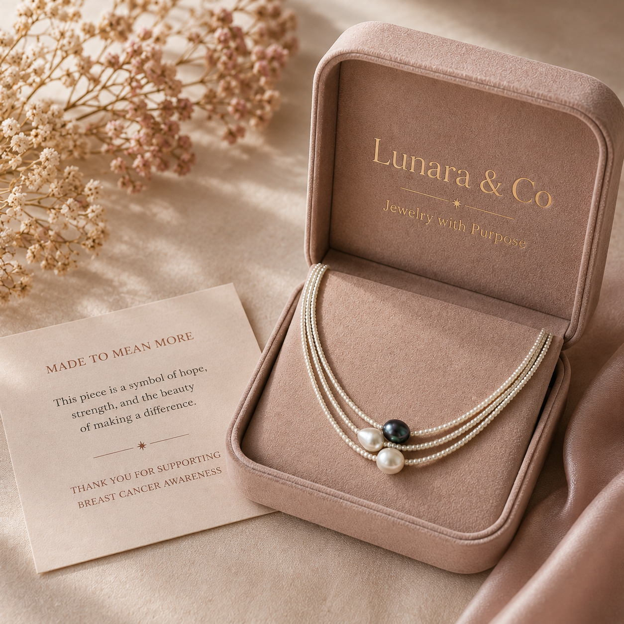 Breast Cancer Awareness | Vintage Pearl Necklace