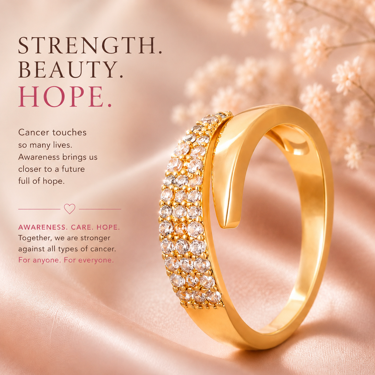 Cancer Awareness | Adjustable Support Ring
