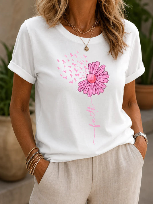 Casual Pink Awareness Tshirt