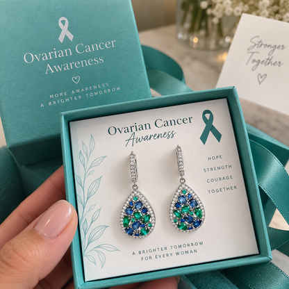 Teal Hope Earrings – Ovarian Cancer Awareness