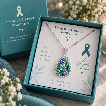 Teal Hope Necklace – Ovarian Cancer Awareness