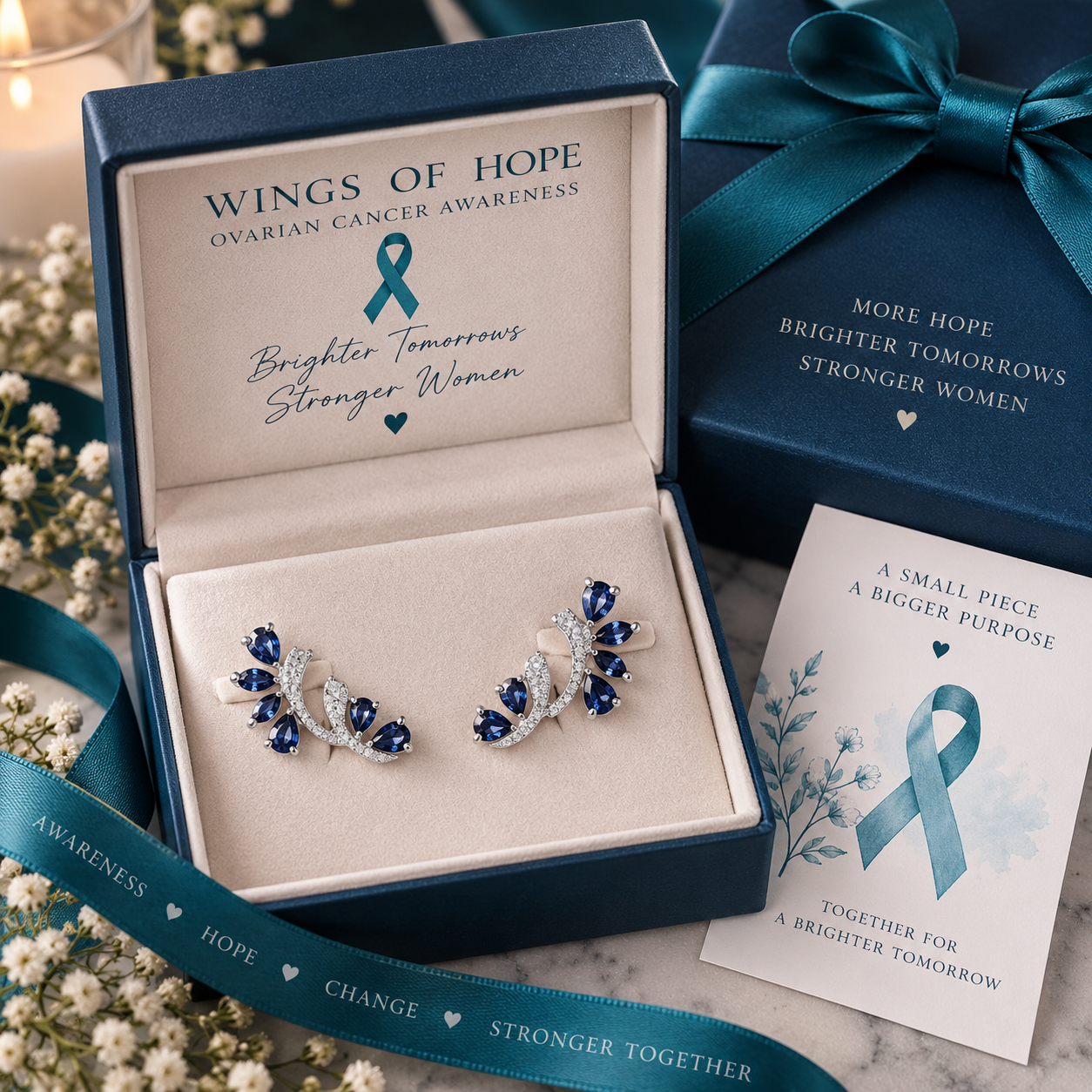 Wings of Hope – Ovarian Cancer Awareness Earrings