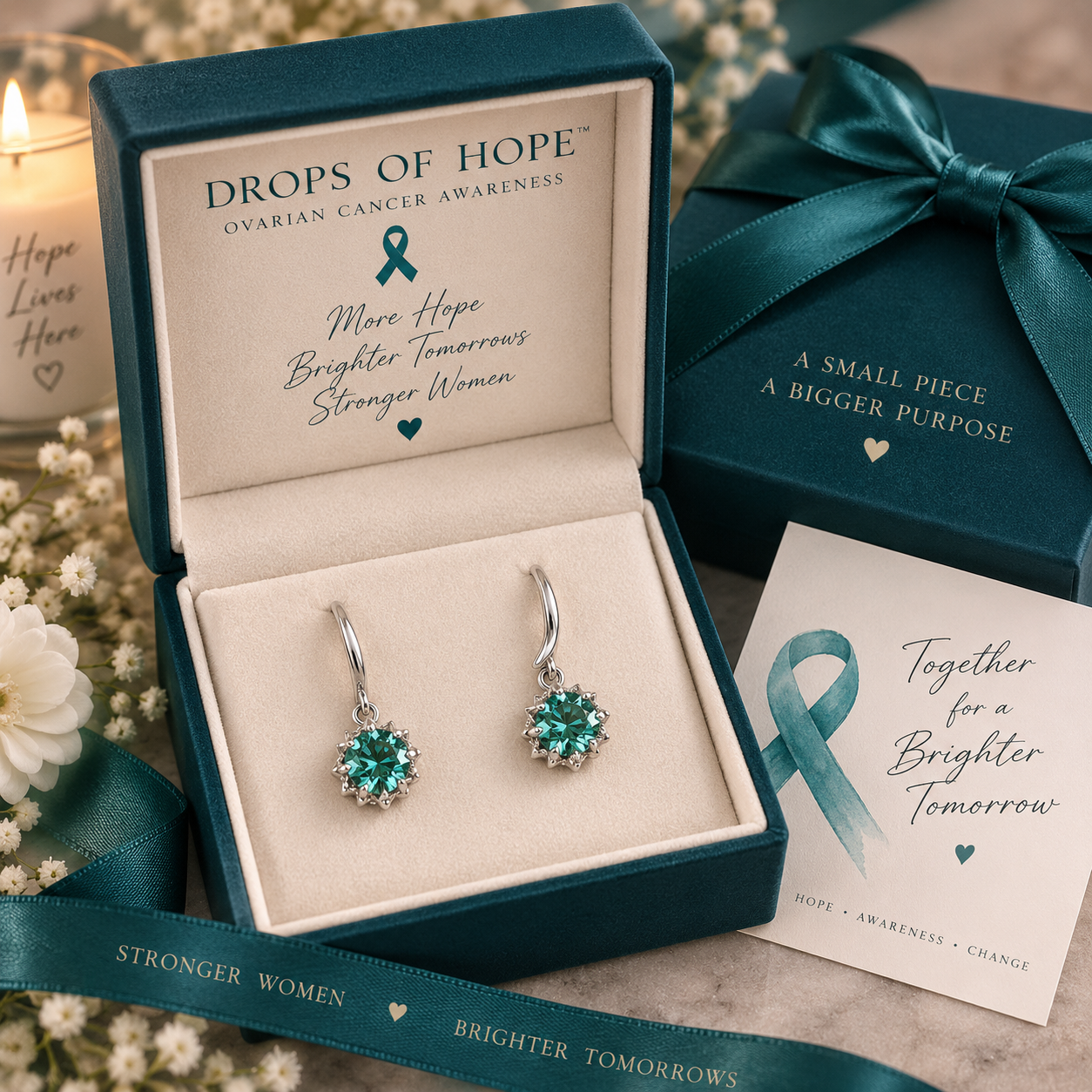 Drops of Hope – Ovarian Cancer Awareness Earrings