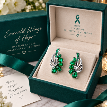 Emerald Wings of Hope™ Earrings – Ovarian Cancer Awareness