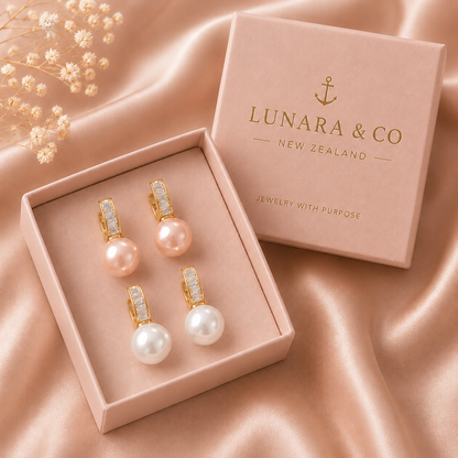 Breast Cancer Awareness | Blush Pearl Earrings