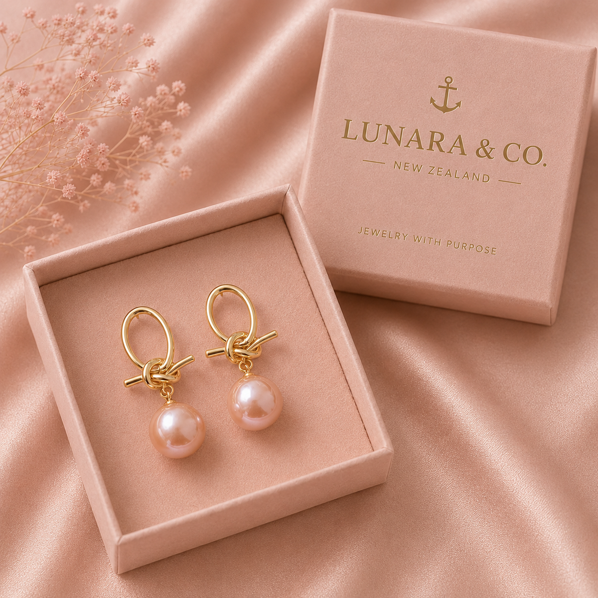 Breast Cancer Awareness | Ribbon Blush Earrings