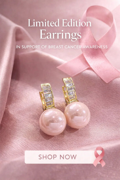 Breast Cancer Awareness Blush Pearl Earrings