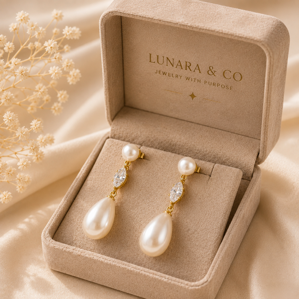 Breast Cancer Awareness | Classic Hanging Pearl Drops