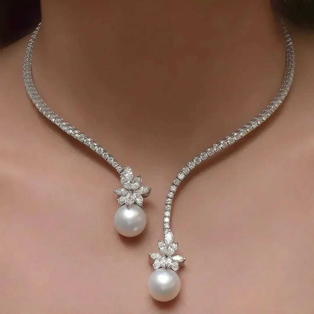 Breast Cancer Awareness | Elegant and Bright Necklace with Sterling Silver Pearls