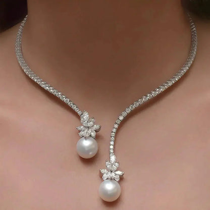 Breast Cancer Awareness | Elegant and Bright Necklace with Sterling Silver Pearls