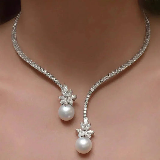 Breast Cancer Awareness | Elegant and Bright Necklace with Sterling Silver Pearls