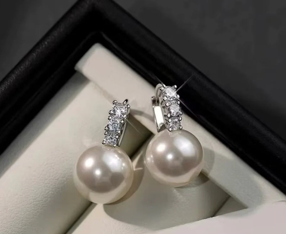 Breast Cancer Awareness | Sparkle Pearl Earrings