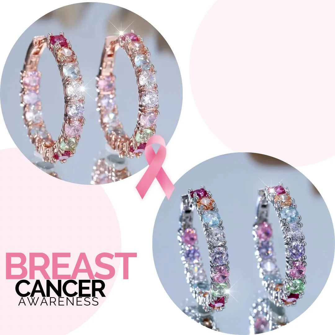 Breast Cancer Awareness | Exclusive Hope Earrings Multi-Coloured Crystals