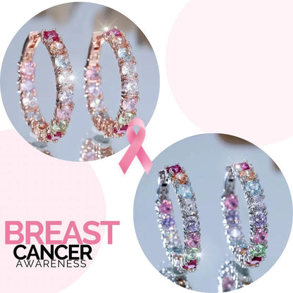 Breast Cancer Awareness | Exclusive Hope Earrings Multi-Coloured Crystals