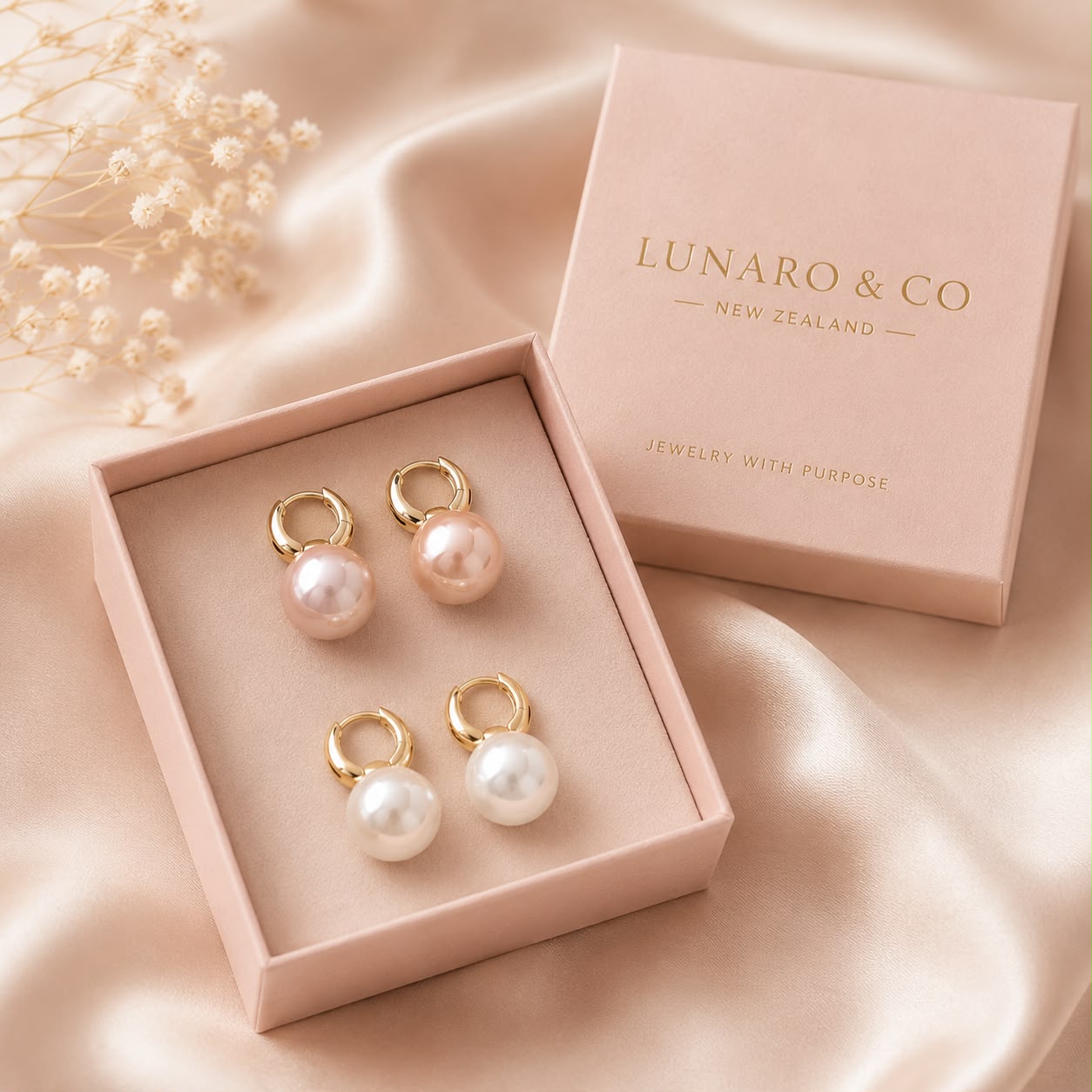 Breast Cancer Awareness | Classic Pearl Earrings