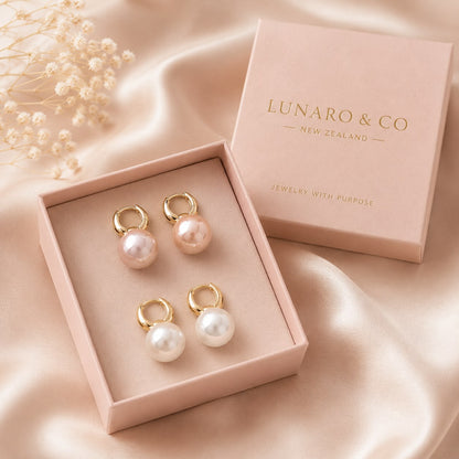 Breast Cancer Awareness | Classic Pearl Earrings