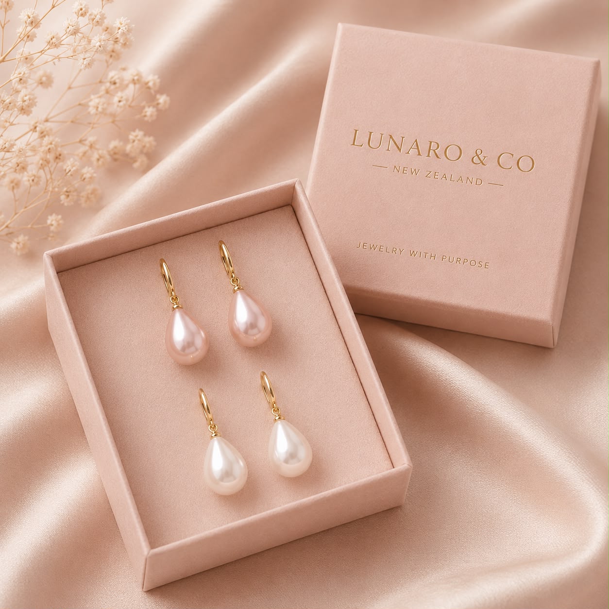 Breast Cancer Awareness | Hanging Pearl Drops