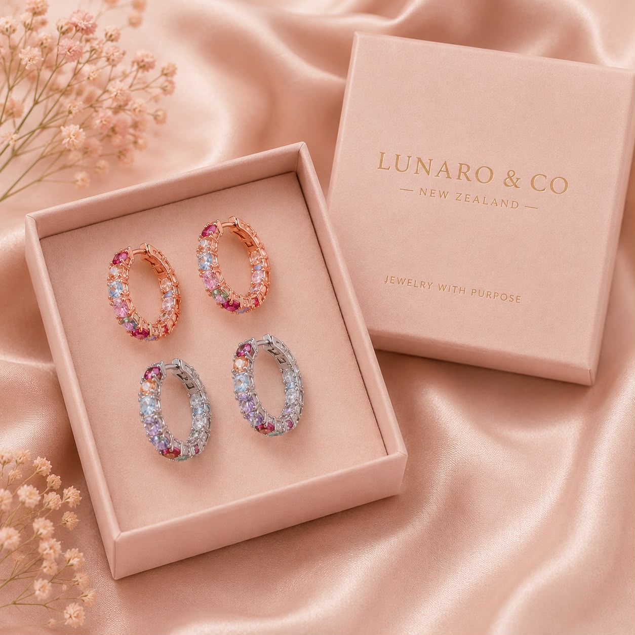 Breast Cancer Awareness | Exclusive Hope Earrings Multi-Coloured Crystals