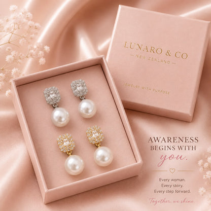 Cancer Awareness | Luxe Pearl Earrings