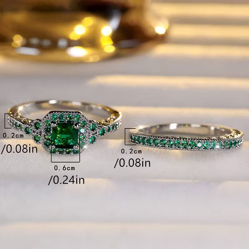 Emerald Promise of Hope 2-piece Ring | Ovarian Cancer Awareness