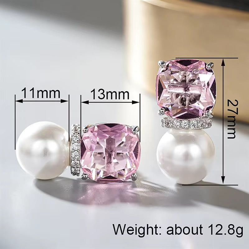 Pink Ribbon Pearl Earrings | Breast Cancer Awareness