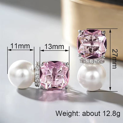 Pink Ribbon Pearl Earrings | Breast Cancer Awareness