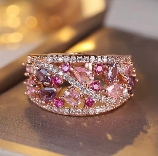 Wear the Hope Breast Cancer Awareness Classis Stoned Ring