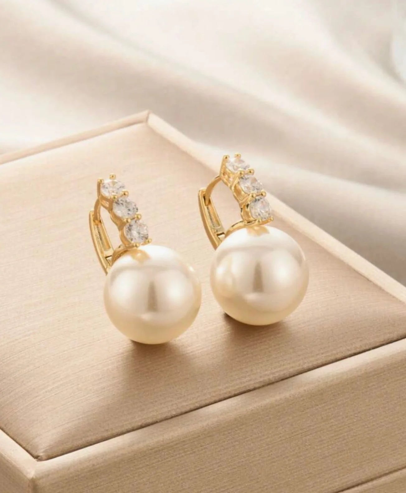Breast Cancer Awareness | Sparkle Pearl Earrings