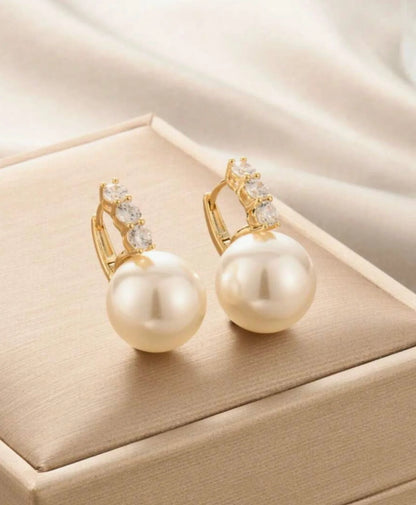 Breast Cancer Awareness | Sparkle Pearl Earrings