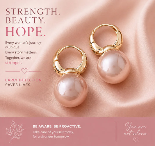 Breast Cancer Awareness | Classic Pearl Earrings