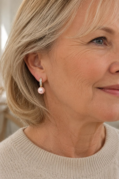 Breast Cancer Awareness | Blush Pearl Earrings