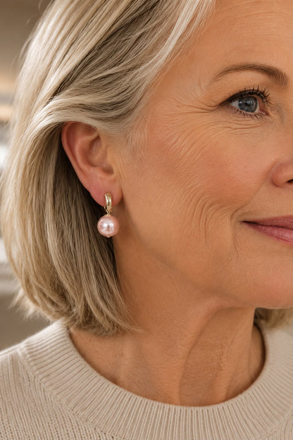 Breast Cancer Awareness | Classic Pearl Earrings