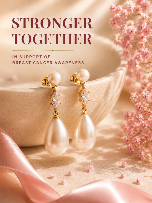Breast Cancer Awareness | Classic Hanging Pearl Drops