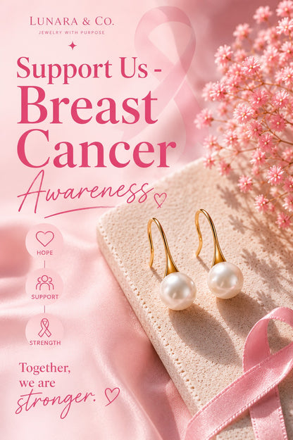 Breast Cancer Awareness | Pearl Earrings