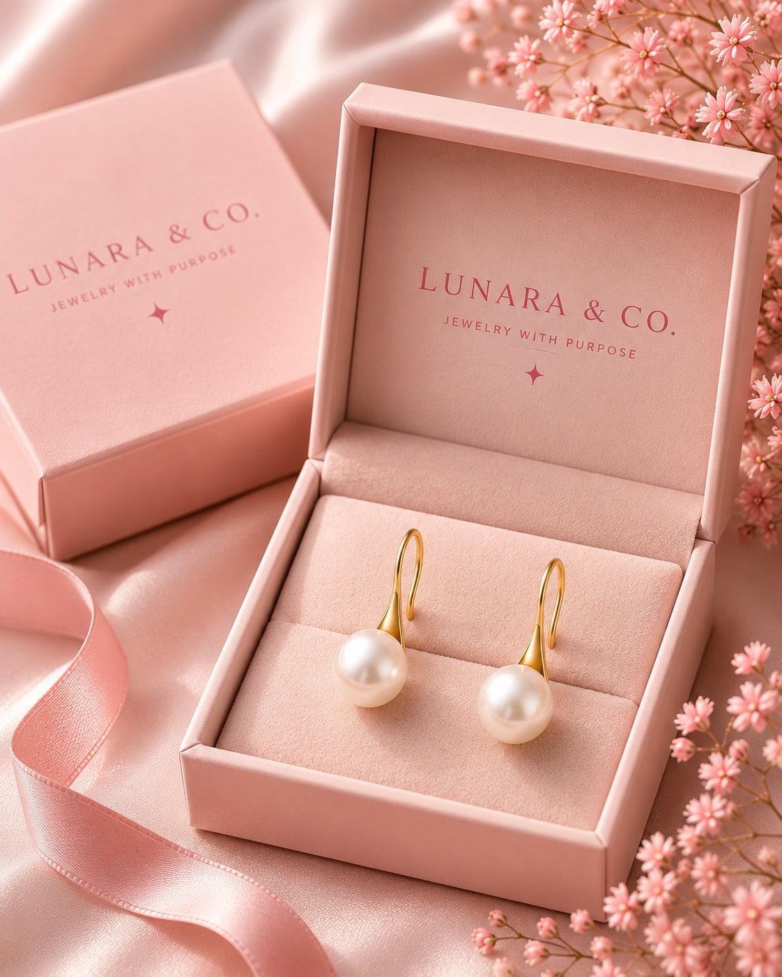 Breast Cancer Awareness | Pearl Earrings
