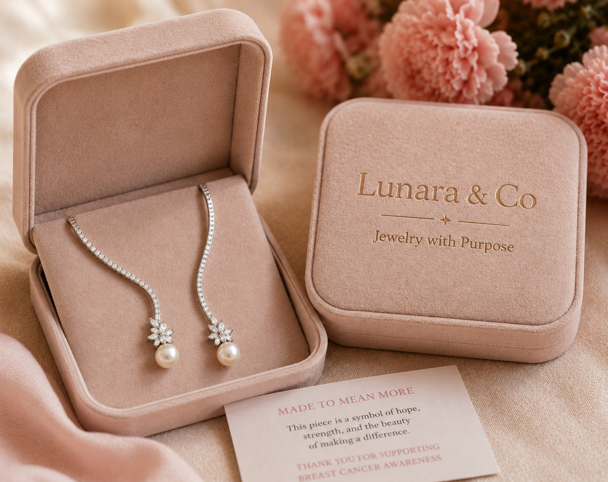 Breast Cancer Awareness | Elegant and Bright Necklace with Sterling Silver Pearls
