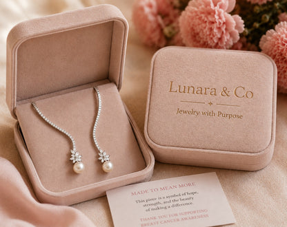 Breast Cancer Awareness | Elegant and Bright Necklace with Sterling Silver Pearls
