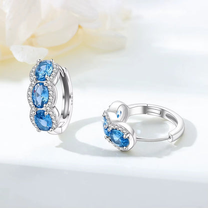 Shine for Her Blue Crystal Earrings - Ovarian Cancer Awareness